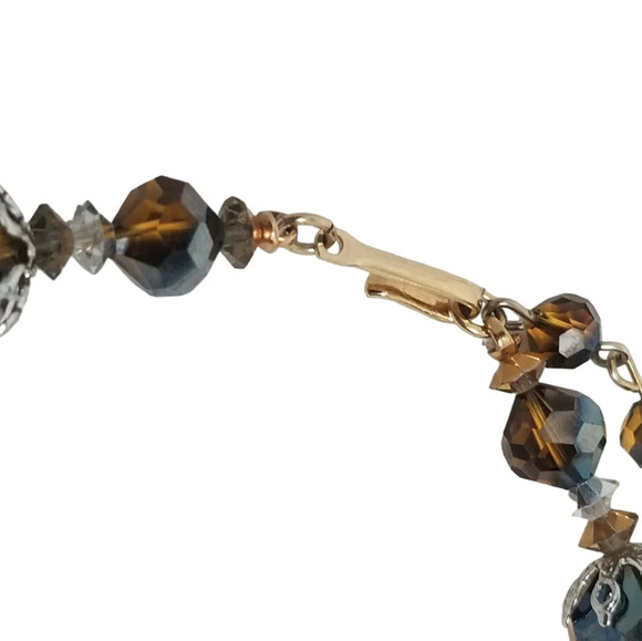 1950S AMBER COLORED AUSTRIAN CRYSTAL CHOKER NECKLACE WITH ORIGINAL TAG - Picture 7 of 7